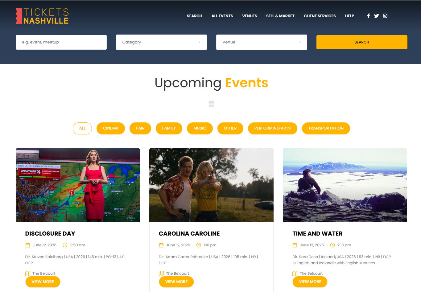 templted website homepage